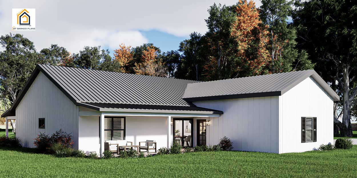 Legend modern farmhouse plan affordable design 3 2 1800 sq ft back