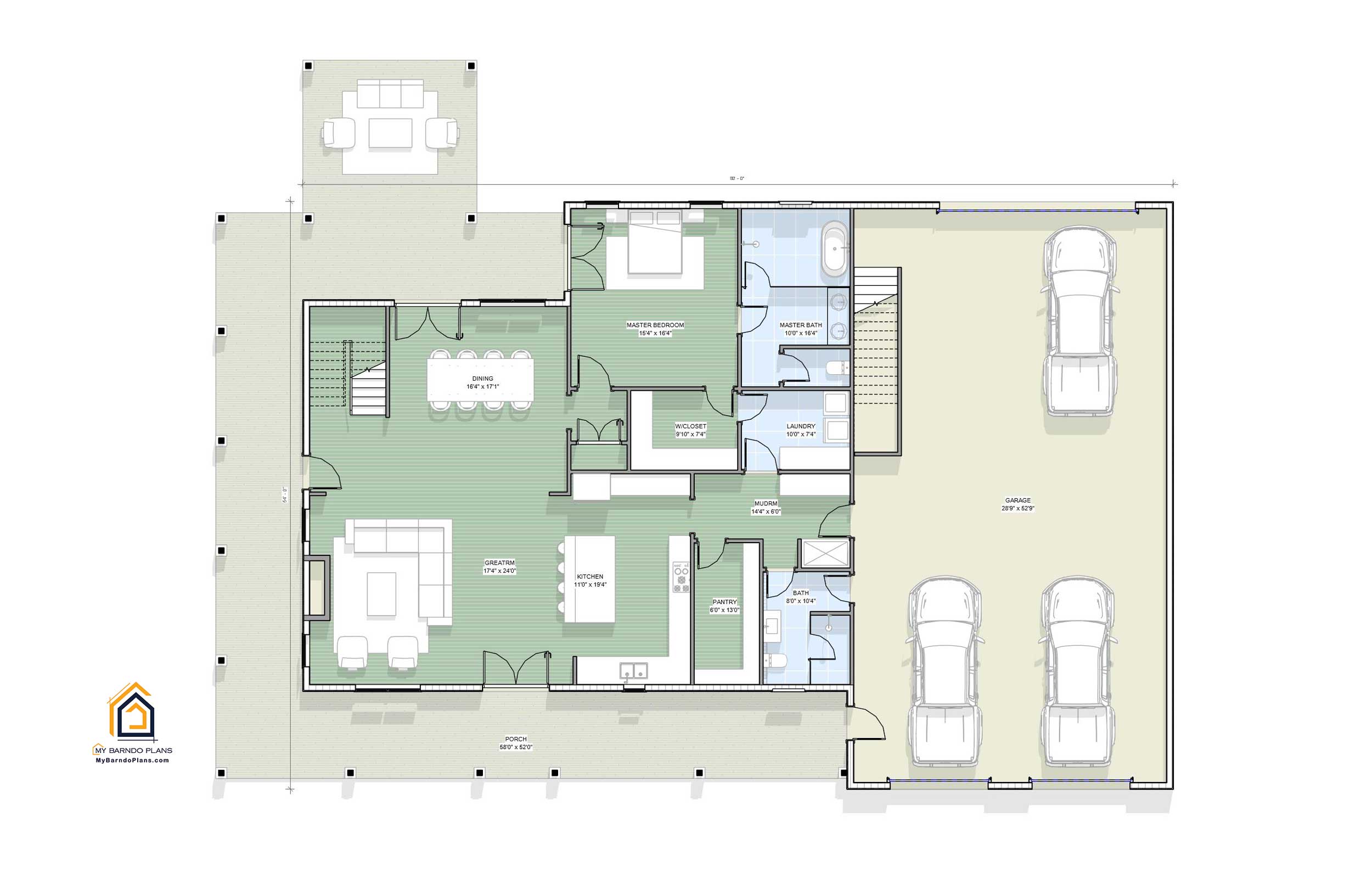 Double d ranch barndominium floor plan