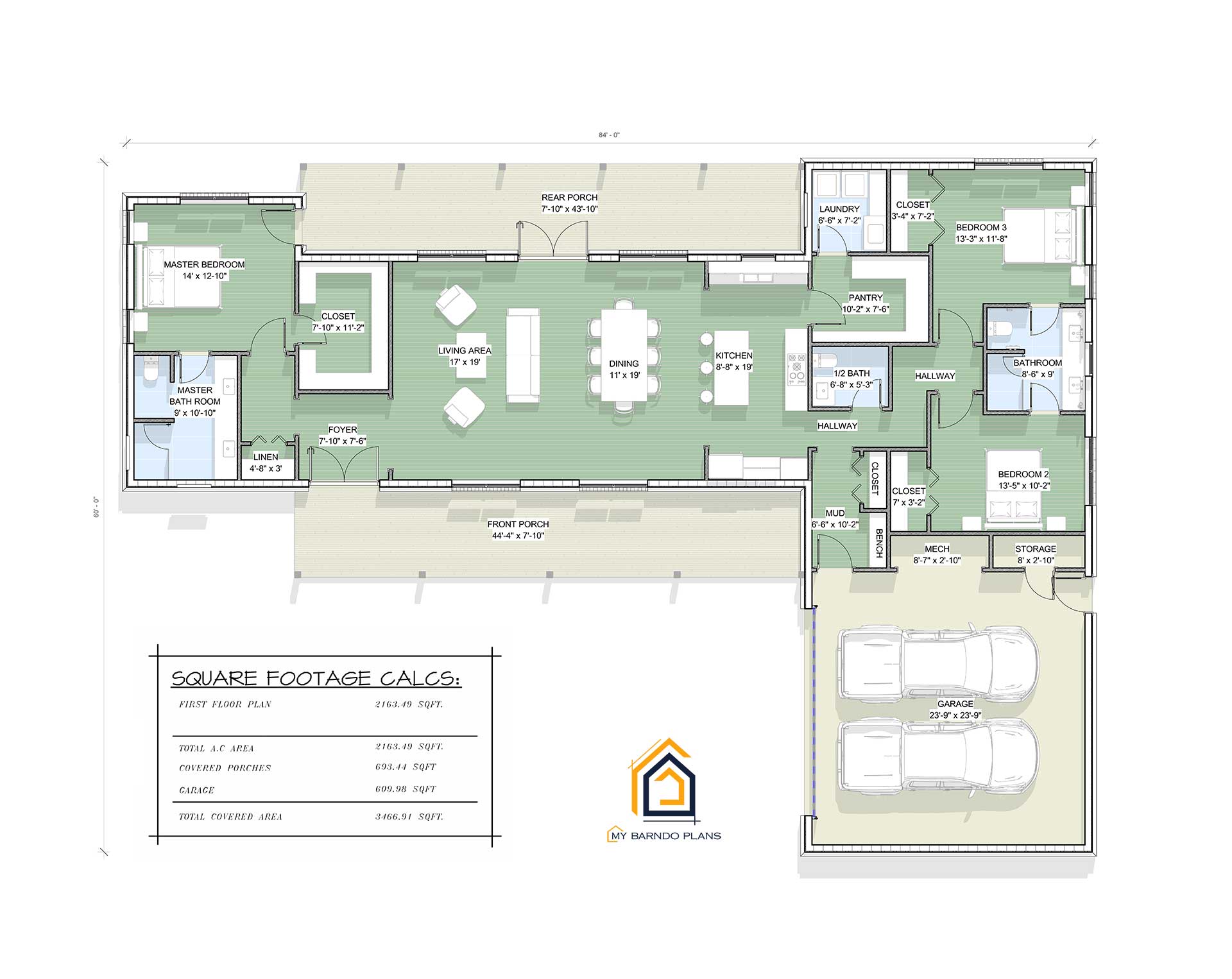 2000 sq foot floor plan layout downstairs barndominium